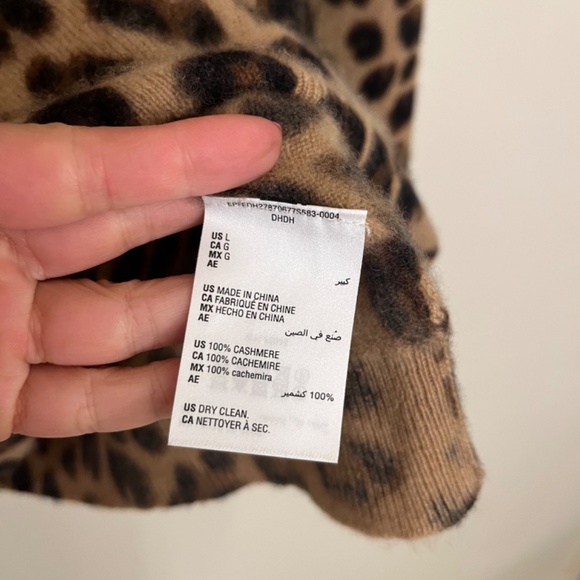 Charter Club 100% Cashmere Cheetah Print Sweater size L - Picture 4 of 7